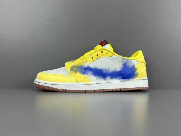 NKpt Travis Scott x  White jointed model, anti-slip, low-top, retro basketball shoes, suitable for both men and women